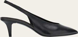 Loro Piana Rebecca Leather Slingback Pumps