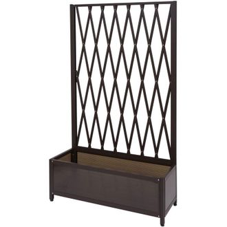 Hhg Espaldera Hhg 981, Espaldera De Tijera Trepadora Jardinera, Aluminio+acero 152x90x35cm Marr&oacute;n