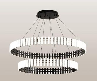 OEM Klavia 80 Double - L&aacute;mpara De Aro Moderna Doble Led Negro 80 Cm