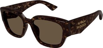 Alexander McQueen Stijlvolle zonnebril Am 0468S kleur 002 - Dames - Zonnebrillen - Bruin - 55 MM - Accessoires