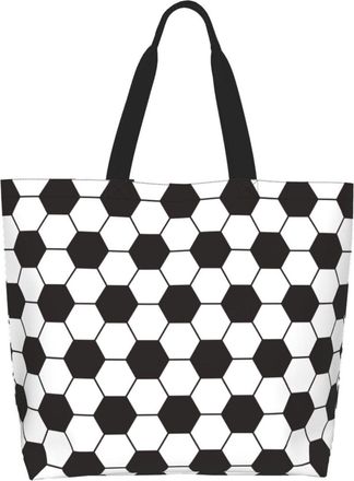 Generic Sport Soccer Pattern Women Handbag Durable Shopping Bag Lightweight Handbags For Work Travel Ladies