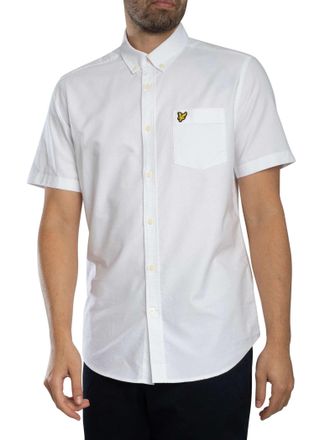 Lyle & Scott Oxford-Shirt Met Korte Mouwen, Wit