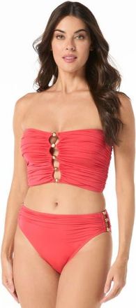 Carmen Marc Valvo Beaded Bandeau Draped Top in Grenadine at Nordstrom, Size X-Small