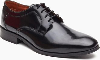 base Mens Base London Dome Lace Up Leather Mens Hi Shine Black Lace-Up Shoes - Size: 12