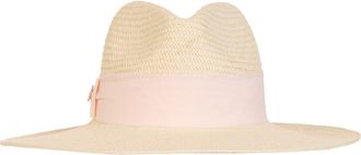 Bruno Magli Ribbon Trim Straw Fedora in Light Pink at Nordstrom Rack