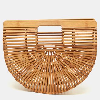 Cult Gaia Ark Small Tan Bamboo Clutch