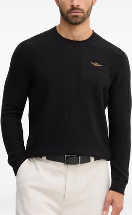 Aeronautica logo-detail black sweater