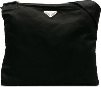 Prada Womens Crossbody Tote Bag - Black Textile - One Size