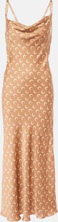 Marine Serre Moon satin slip dress