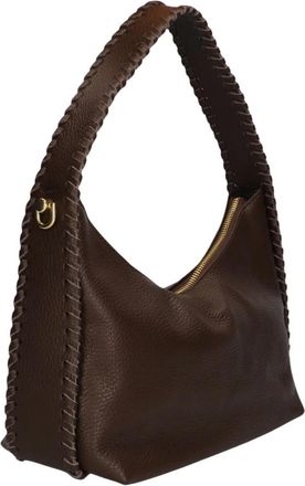 Notre-V Iris Classic Grain Schoudertas - Dames - Schoudertassen - Bruin - ONE Size - Leer - Tassen