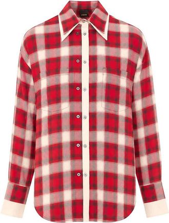 Mulberry red clivia shirt with frontal buttons closure