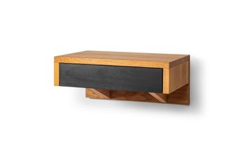 Woodek Caj&oacute;n de pared con estructura en roble aceitado y caj&oacute;n negro