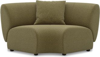 Castlery Auburn Curve Corner Sofa Customized, Performance Boucle Moss, Spill Resistant, Modular for Sofas, Green, Castlery