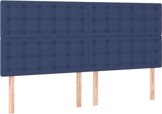 vidaXL Cabecero Con Luces Led Tela Azul 200x5x118/128 Cm Vidaxl