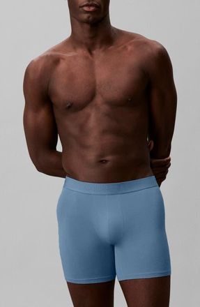 Calvin Klein Ultra-Soft Stretch Modal 3-Pack Boxer Briefs in Oatmeal Heather/Gulf Blue at Nordstrom, Size X-Large