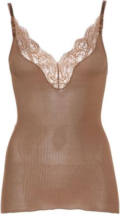 Saint Laurent Tops, Dames, Bruin, M, Sleeveless Tops