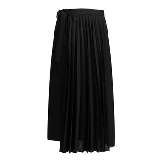 sacai Wollen rok met geplooid inzetstuk - Dames - Rokken - Blauw - Maat: M Wol