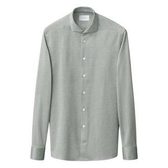 Eton Filo di Scozia Knit Shirt - Heren - Casual Overhemden - Groen - 4XL - Overhemden