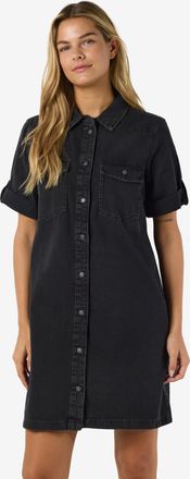 Noisy May Jeanskleid NOISY MAY NMNEW SIGNE S/S DENIM DRESS WG001BL NOOS, Damen, Gr. XL, N-Gr, schwarz, Denim/Jeans, Obermaterial: 100% Baumwolle, unifarben, Kle