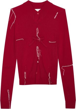 Shushu/Tong Slim Knit Top - Dames - Vesten - Rood - XS - Leer - Truien & Vesten