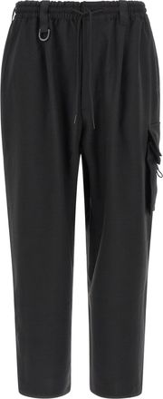 Yohji Yamamoto Black Polyester Cargo Mens Pants