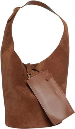 Saint Laurent Le 5 A 7 Hobo - Dames - Schoudertassen - Bruin - ONE Size - Su&egrave;de - Tassen