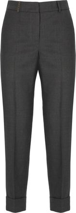 PESERICO Tailored Grey Pants With Subtle Glitter Accents