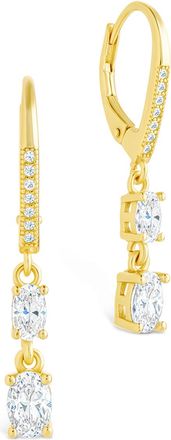 Sterling Forever Sterling Silver Liesel Oval Cut CZ French Clip Earrings