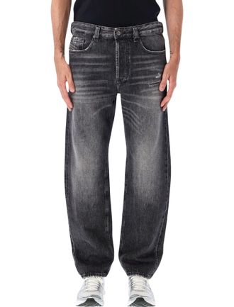 Diesel Faded Black Straight-Leg Denim Jeans with Classic 5-Pocket Design