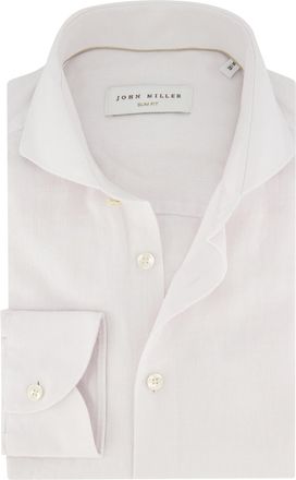 John Miller Overhemd John Miller Slim Fit wit linnen