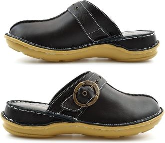 Generic Ladies Leather Sandals Womens Mules Size 3 Ladies Real Leather Sandal Size 7 Slip On Sandals Womens Slip On Sandal Mules Mule Comfort Sizes 3-8 Black 