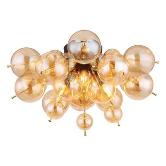 Globo Lighting Plaf&oacute;n - Udo - &Aacute;mbar - Vidrio - &Oslash; 55cm - E14 - 15633da