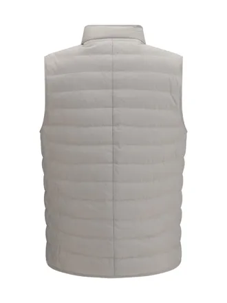 Brunello Cucinelli Mens Sleeveless Padded Gilet Ice Polyester Blazers Jacket