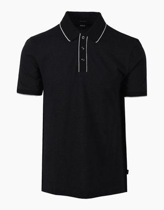 HUGO BOSS Mens BOSS BLACK PARLAY 81 POLO SHIRT BLACK - Size: 44