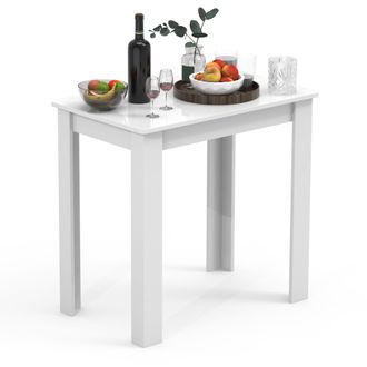 ebuy24 Ebuy24 - Mesa De Comedor De Madera Vcm Al. 76 X An. 80 X P. 50 Cm Mesa De Cocina Mesa De Comedor Esal (blanco)