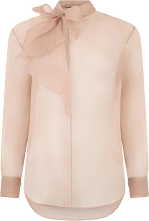 Herno Blouse met strikboord - Dames - Blouses - Roze - M - Overhemden