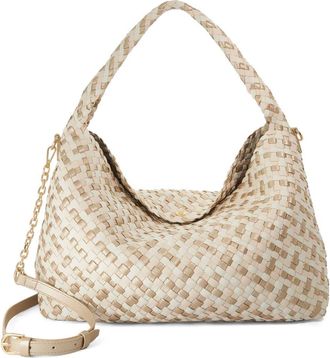 Dune London Deliberate L Woven Shoulder Bag in Ecru at Nordstrom