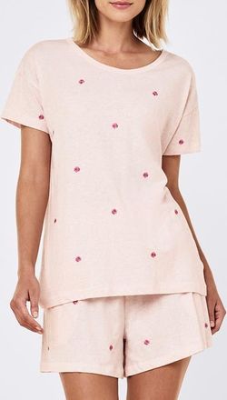 Papinelle Sleepwear Jada Posy Organic Cotton Pajamas in Petal Pink at Nordstrom, Size X-Small
