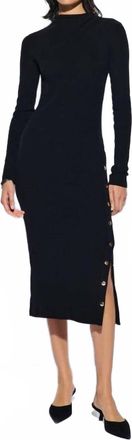 Nation Ltd Leni Side Snap Midi Dress In Jet Black