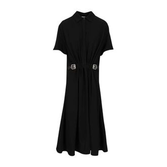 Loewe Dames, Jurken, Zwart, Maat: XS Leer