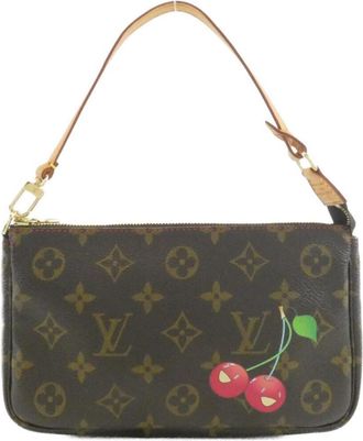 Louis Vuitton Marron Monogram Cherry Coated Canvas Pochette Pouch (Pre-Owned)