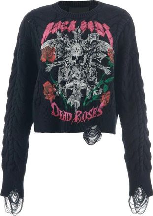 John Richmond Truien & Vesten, Dames, Veelkleurig, L, Top met gerafelde zomen