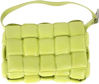 Bottega Veneta Green Lambskin Leather Padded Cassette Shoulder Bag (Authentic Pre-Loved)