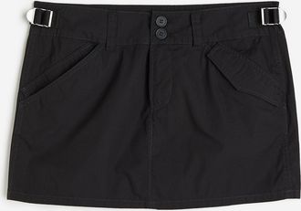 H&M Utility-Jupe mit niedrigem Bund - Schwarz