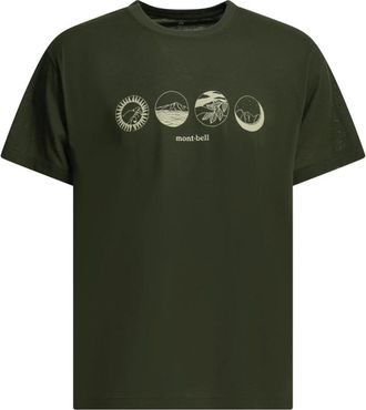 Montbell Grafisch T-shirt - Heren - T-shirts - Groen - M - Polyester - Tops