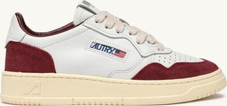 Autry SNEAKERS MEDALIST LOW IN PELLE BIANCA E SUEDE BORGOGNA