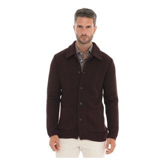 Paoloni Giacca con Bottoni Texturizzata - - Knitwear - Uomo - Marrone - L