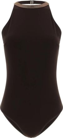 Brunello Cucinelli Precious Collar Badpak - Dames - Badpakken - Bruin - XL - Badmode