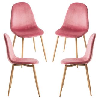 Regalos Miguel Regalos Miguel - Packs Sillas Comedor - Pack 4 Sillas Teok Terciopelo - Rosa
