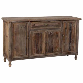 Wanderlust Deco Aparador de madera con 4 puertas y 1 caj&oacute;n 150x40x84h cm